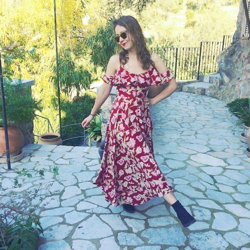 TOPSHOP Hanky XS Floral Maxi Long Dress Whimsical Summer Fairy Feminine Coquette